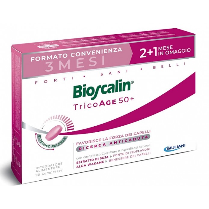 Bioscalin TricoAGE 50+ Trattamento 3 mesi 90 Compresse - Integratore alimentare che favorisce la forza dei capelli
