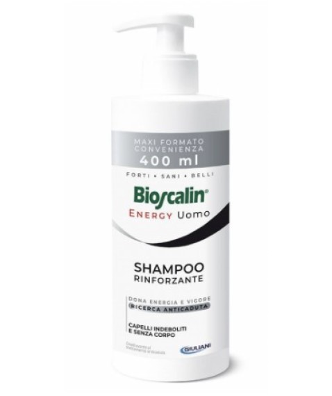 Bioscalin Energy Uomo Shampoo Rinforzante Maxi Size 400 ml - Dona energia e vigore ai capelli indeboliti