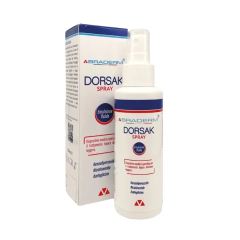 Braderm Dorsak Spray 100 ml - Per il trattamento topico dell'acne leggera Braderm Dorsak Spray 100 ml - Per il trattamento topico dell'acne leggera