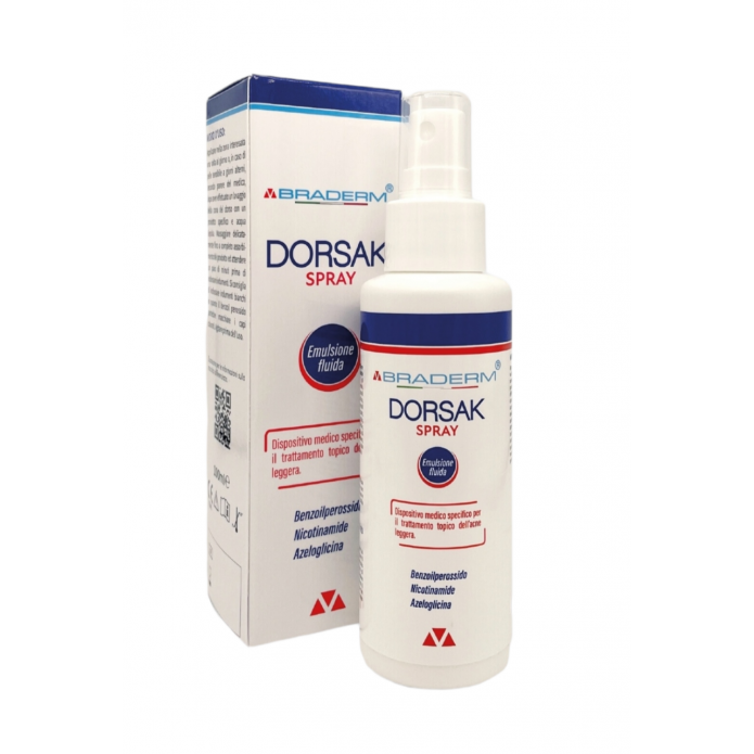 Braderm Dorsak Spray 100 ml - Per il trattamento topico dell'acne leggera