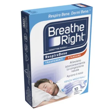 BREATHE RIGHT 10 Cerotti Nasali Trasparenti