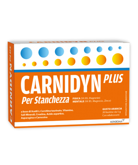 Carnidyn Plus 20 Bustine - Integratore contro la stanchezza fisica e mentale
