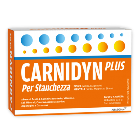 Carnidyn Plus 20 Bustine - Integratore contro la stanchezza fisica e mentale