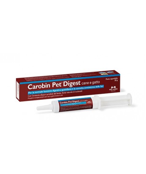 Carobin Pet Digest Cane e Gatto Pasta 30 gr - Per la normale funzione digestiva quotidiana e la corretta consistenza delle feci