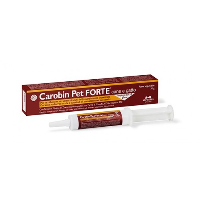 Carobin Pet Forte Cane e Gatto Pasta 30 gr - Per la riduzione dei disturbi acuti dell’assorbimento intestinale durante le diarree acute e i periodi di convalescenza successivi