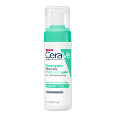 CeraVe Mousse Detergente Riequilibrante 148 ml – Delicata per Pelli Sensibili e Miste