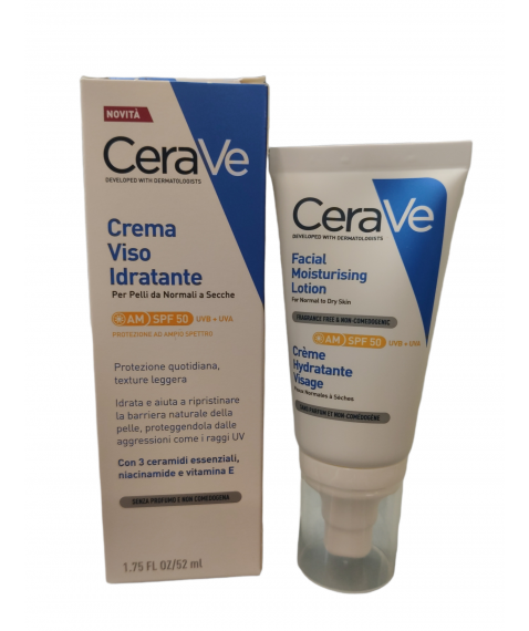 CeraVe Crema Viso Idratante SPF50 52 ml - Per pelli da normali a secche