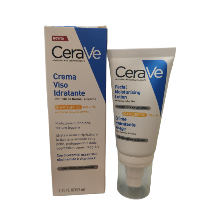 CeraVe Crema Viso Idratante SPF50 52 ml - Per pelli da normali a secche