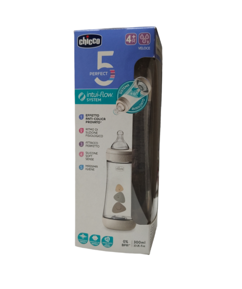 Chicco Perfect 5 Biberon Flusso Veloce 4Mesi+ Colore Beige 300 ml