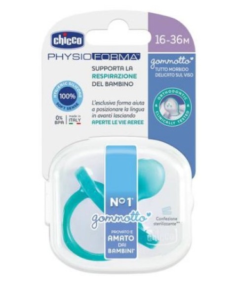 Chicco Gommotto PhysioForma Silicone Bimbo 16-36Mesi Colore Azzurro 1 Pezzo