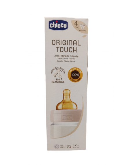 Chicco Biberon Original Touch Bimba Flusso Regolabile Tettarella in Caucciù 330 ml 