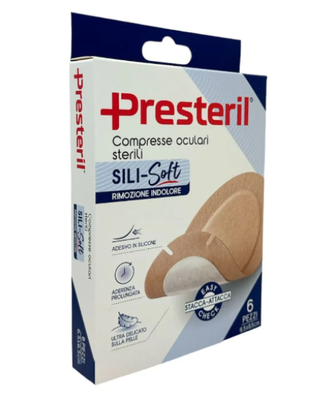 Presteril Sili-Soft 6 compresse oculari 6,5 x 9,5 