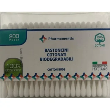Pharmamentis 200 Bastoncini cotonati biodegradabili