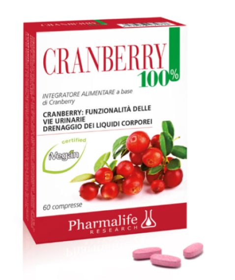 CRANBERRY 100% Integratore alimentare Pharmaliferesearch 60 compresse