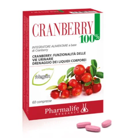 CRANBERRY 100% Integratore alimentare Pharmaliferesearch 60 compresse CRANBERRY 100% Integratore alimentare Pharmaliferesearch 60 compresse