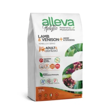 ALLEVA HOLISTIC CAT ADULT & STERILIZED LAMB & VENISON + HEMP & GINSENG KG 1,5