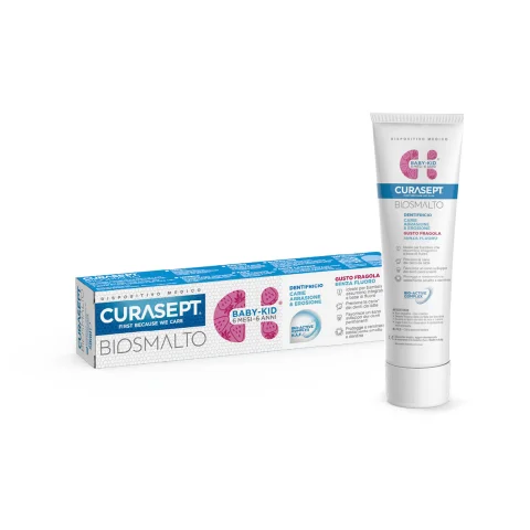 Curasept Biosmalto Baby Kid Senza Fluoro - Dentifricio Gusto Fragola 50ml