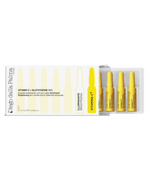 Diego dalla Palma Ampolle Vitamina C + Glutathione 15% Trattamento Urto Anti Rughe Illuminanti 7x1,5 ml