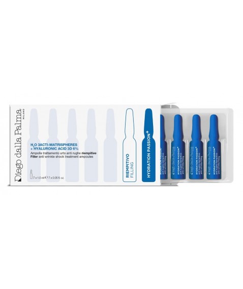 Diego dalla Palma Ampolle H20 3Acti-Matrispheres + Hyaluronic Acid 3D 6% Trattamento Urto Anti Rughe Riempitive 7x1,5 ml