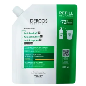 DERCOS TECHNIQUE SHAMPOO ANTI-FORFORA Capelli Secchi e Prurito Ricarica 390ml