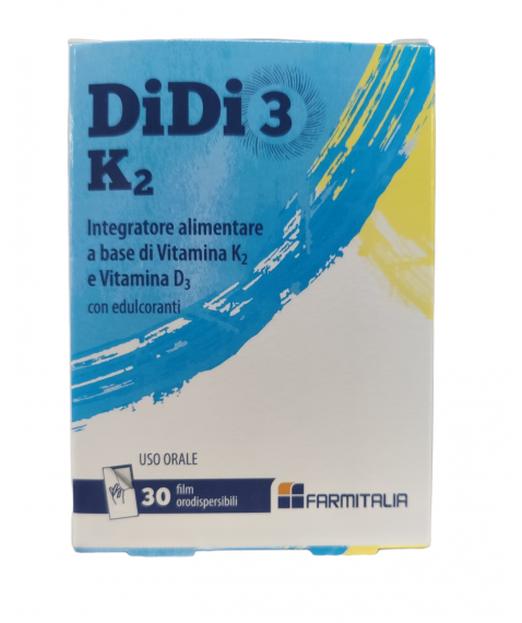 DiDi 3 K2 30 Film Orodispersibili - Integratore alimentare a base di Vitamina K2 e Vitamina D3