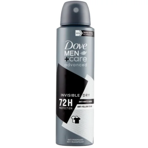 Dove Deodorante Spray Uomo Care Advanced Invisible Dry protezione72h 150ml