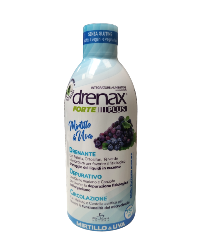 Drenax Forte Mirtillo & Uva Plus 750 ml - Integratore drenante depurativo