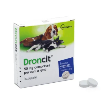 Droncit 50 mg 2 Compresse per Cani e Gatti - Combatte ed elimina i tipici parassiti intestinali del cane e del gatto Droncit 50 mg 2 Compresse per Cani e Gatti - Combatte ed elimina i tipici parassiti intestinali del cane e del gatto