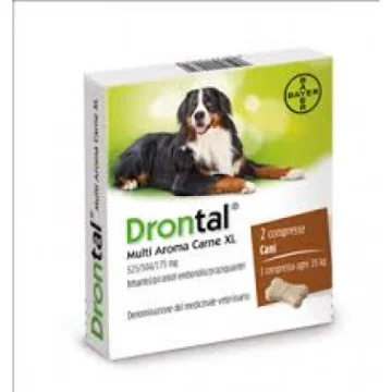 Drontal Cane grande multi aroma carne XL 2 compresse Farmaco contro vermi e parassiti