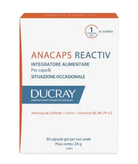 Ducray Anacaps Reactiv Integratore per Capelli 30 Capsule Gel