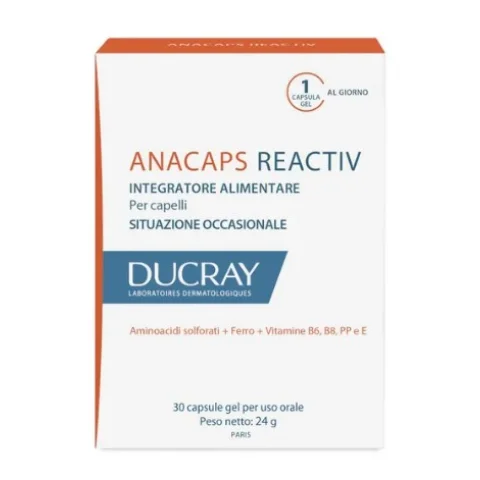 Ducray Anacaps Reactiv Integratore per Capelli 30 Capsule Gel