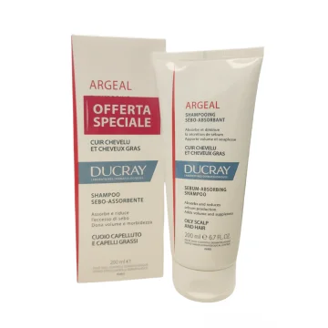 Ducray Argeal Shampoo Sebo-Assorbente per Capelli Grassi 200 ml