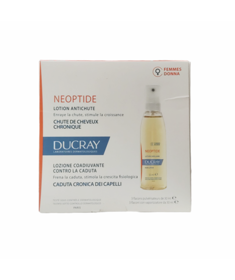 Ducray Neoptide Lozione Contro la Caduta dei Capelli Cronica della Donna 3 Flaconi con vaporizzatore da 30 ml
