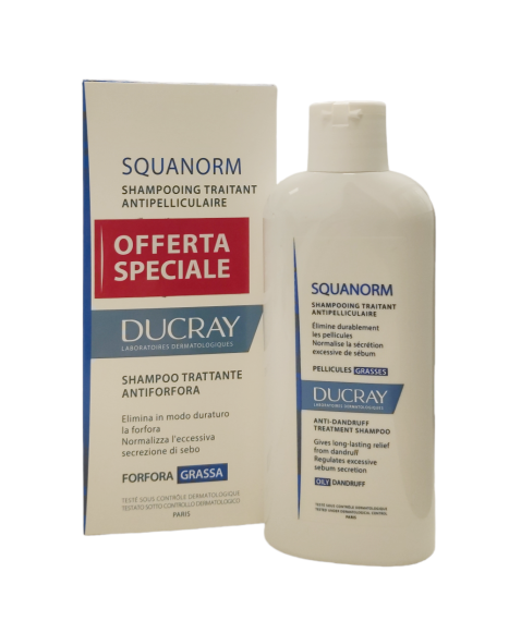 Ducray Squanorm Shampoo Trattante Antiforfora per Forfora Grassa 200 ml