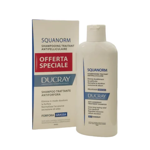 Ducray Squanorm Shampoo Trattante Antiforfora per Forfora Grassa 200 ml
