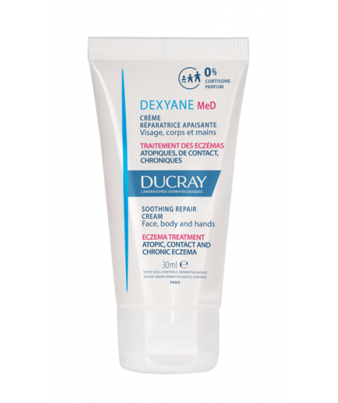 Ducray Dexyane MeD Crema Riparatrice Lenitiva Viso Corpo e Mani per il Trattamento dell'Eczema 30 ml