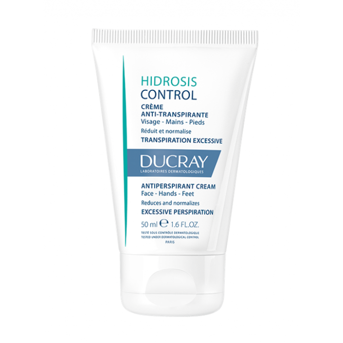 Ducray Hidrosis Control Crema Anti-Traspirante Viso Mani e Piedi 50 ml - Riduce e normalizza la traspirazione eccessiva