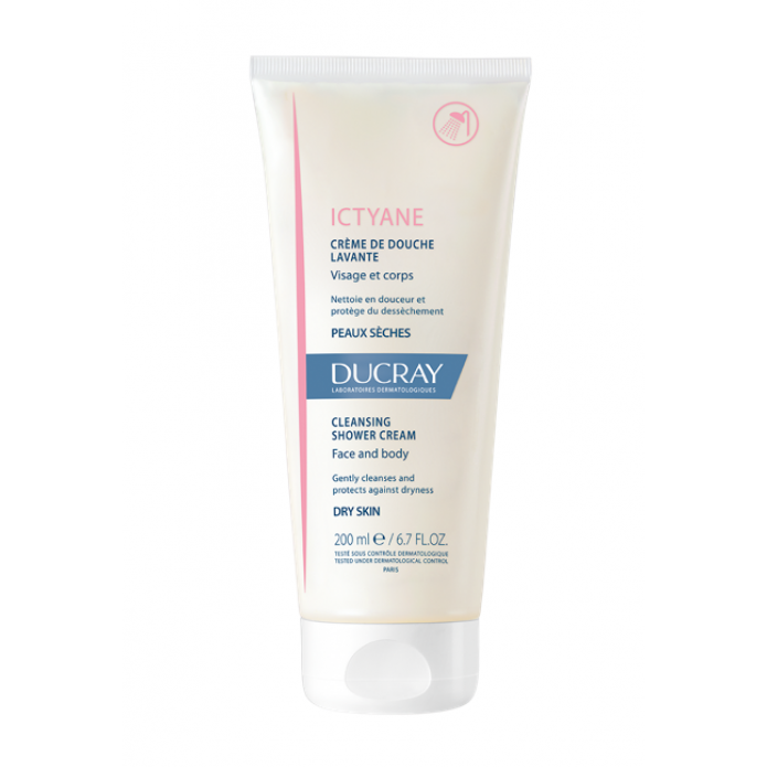 Ducray Ictyane Crema Doccia Detergente Viso e Corpo per Pelli Secche 200 ml