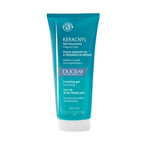 Ducray Keracnyl Gel Detergente Viso e Corpo per Pelli Grasse con Imperfezioni 200 ml