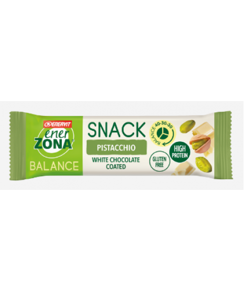 EnerZona Snack Balance Pistacchio 33 gr barretta con pistacchi salati, ricoperta di cioccolato bianco