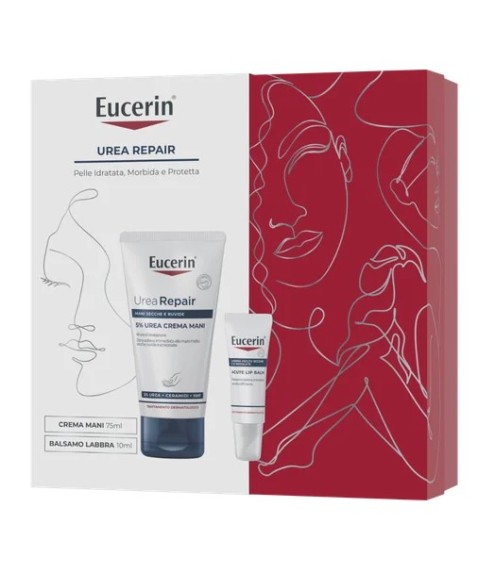 Eucerin Cofanetto di Natale Urea Repair Crema Mani e Balsamo Labbra