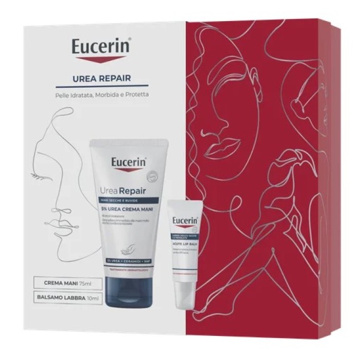 Eucerin Cofanetto di Natale Urea Repair Crema Mani e Balsamo Labbra