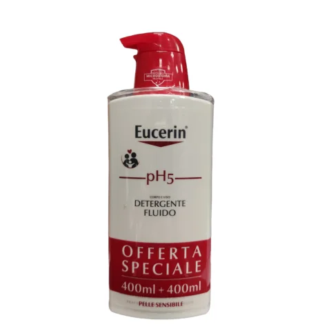 Eucerin Bipacco pH5 Detergente Fluido Corpo e Viso Confezione 2 Flaconi da 400 ml