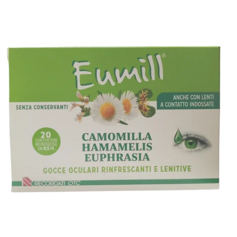 Eumill Gocce Oculari Rinfrescanti e Lenitive 20 Flaconcini Monodose da 0,5 ml