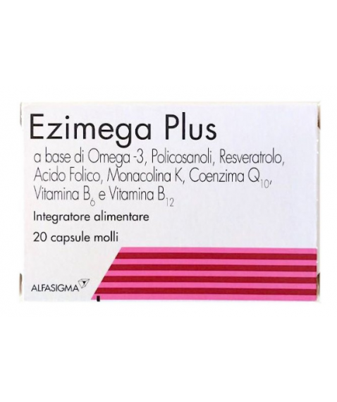 Ezimega Plus 20 Capsule Molli Integratore per colesterolo e funzione cardiaca