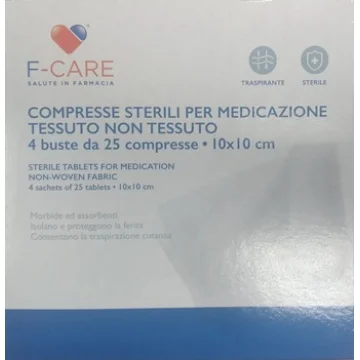 F-CARE 4 buste da 25 garze 10x10 cm tessuto non tessuto