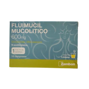 Fluimucil Mucolitico 10 Compresse Effervescenti Aroma Limone 600 mg - Per tosse grassa