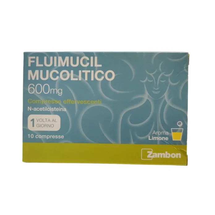 Fluimucil Mucolitico 10 Compresse Effervescenti Aroma Limone 600 mg - Per tosse grassa