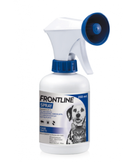 Frontline Spray 250 ml - Antiparassitario contro zecche e pulci nel cane e nel gatto dai 2 giorni di vita