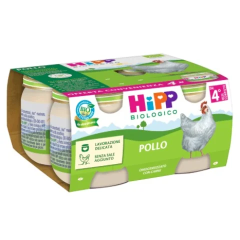 HIPP Biologico Omogeneizzato Pollo 4x80 grammi